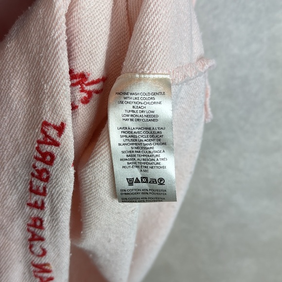 New by Anthropologie Light Ivory Comb Pink Sleeveless Graphic Tee Size Large NWT - Picture 10 of 10